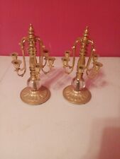 Pair Of Vintage Dilly 6 Arm Metal Candle Holder, 11 Inch Tall picture