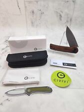 Civivi Conspirator Folding Knife Flipper Wood Handle Nitro-V Plain Edge C21006-3 picture