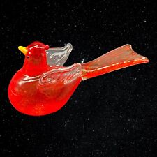 Vintage Murano Ruby Red Hand Blown Glass Dove Rooster Cardinal Bird Figure 4.5”T picture