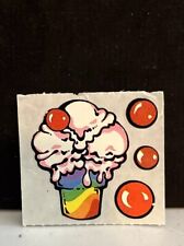 Vintage 80’s Rainbow ICE CREAM CONE Sticker - Rare & HTF picture
