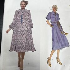 Vintage 1980s Vogue 1876 Emanuel Ungaro Loose Fit Dress Sewing Pattern 8 UNCUT picture