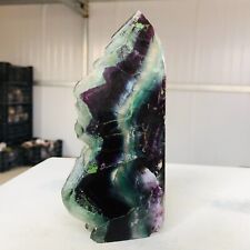515g Natural Colorfully Fluorite Quartz Crystal Obelisk Wand Point Healing M698 picture