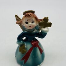 Vintage Ceramic Angel Bell holding Clover? Scarry Eyes picture