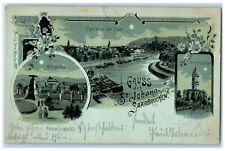1899 Greetings From St. Johann Saarbrucken Germany Multiview Posted Postcard picture