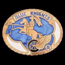 Blue Knights Law Enforcement Motorcycle Club BKILEMC Vintage Belt Buckle picture