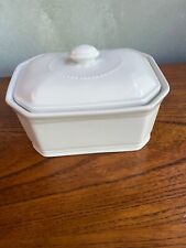 Apilco France Rectangular Small White Porcelain Covered Casserole Terrine & Lid picture