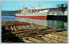 Vintage Postcard WA Seattle Puget Sound Cargo Ship Chrome ~11936 picture
