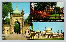 Brighton UK-United Kingdom, Royal Pavilion, North Gate, Vintage Postcard picture