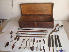Atq Vtg Lot with Box Tool Metallurgy Burr and others Moulder Trowel Wood Handle picture