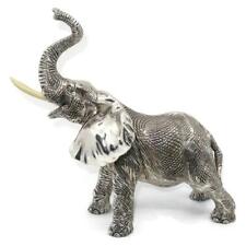 D'Argenta Mexico Silver Clad Trunk Up Elephant Figure, 11