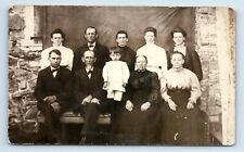 Postcard Family Photo, Home Windows covered with Sheet c1904-1918 RPPC G98 picture