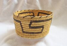 Vintage Papago Tohono O’odham Indian Hand Woven Geometric Design Basket Bowl picture