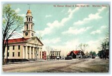 c1910's Corner Broad And East Main Street Meridan Connecticut CT Trees Postcard picture
