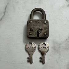 Vintage Globemaster Lock With Keys Works Made In India picture