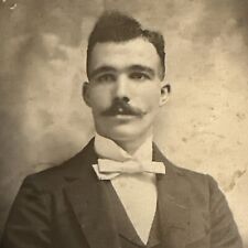 Dapper Gentleman Cabinet Card with Mustache & Bowtie picture