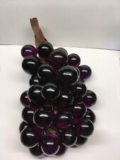 Vintage Lucite Acrylic 36 Large Grapes Cluster 14” Driftwood Purple MCM picture