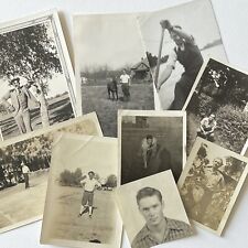 Antique/Vintage B&W/Sepia Snapshot Photograph Lot of 9 Handsome Young Men Sport picture