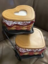 Longaberger Valentines Century Heart Baskets W/ Lids, Stand, Liners & Protectors picture