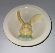 Vintage Easter Bunny Rabbit Ceramic Divided Dish Kitschy Anthropomorphic **READ* picture