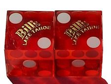 Dice Bill's Lake Tahoe NV 1 Pair(2-Dice) 19mm Red Polished picture
