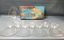 Vintage Indiana Glass Snowflake Smart set, Snack Set, Set of 8 cups and plates picture