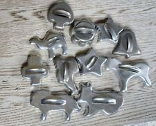 Vintage Aluminum Cookie Cutters with handle Lot of 11 Holiday Theme picture