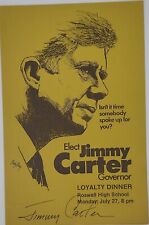 Early Jimmy Carter Signed For Georgia Governor Fundraising Dinner Program picture