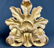 Antique French Acanthus Wood and Metal Bookends Gilded Bookends Mantel Ornaments picture