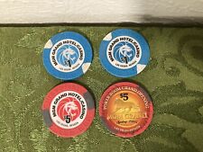 Lot Of 4 MGM Grand $5 $1 Casino Chip Lion Poker Room Grand Opening Las Vegas NV picture
