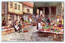 c1910 Scene at The Marketplace Whitby England Oilette Tuck Art Postcard picture