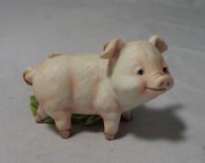 Vintage Ceramic Bisque Pig Enesco Fence Hand Painted picture