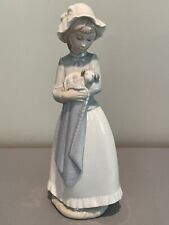 Lladro Nao #241 Girl Holding Puppy in Blanket Collectible Porcelain Figurine 10