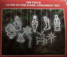 Vintage Glow In The Dark Flat Christmas Ornaments Lot Of 100 picture