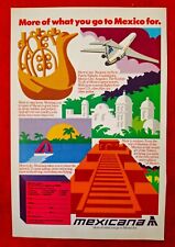 MEXICANA AD Pyramids Boeing 727 10in x 6 3/4in MEXICO Central America picture