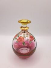 WONDERFUL VINTAGE PINK ROYAL LIMITED CRYSTAL HAND PAINTED PERFUME BOTTLE-ITALY picture