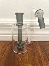 5” Premium Glass Water Pipe Ash Catcher Double Shower Perc Black 14mm picture