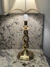 MID CENTURY MODERN Style DOUBLE SPIRAL TWIST BRASS TABLE LAMP 28