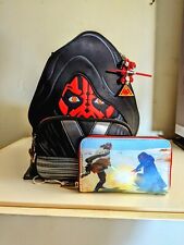 NEW LOUNGEFLY Star Wars Phantom Menace  Darth Maul  Mini Backpack, Wallet& CHARM picture
