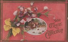 With True Affection Flowers Greetings Posted Vintage Divided Back Post Card picture