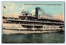 c1910s Steamer Canadiana Buffalo NY To Crystal Beach Canada CA Unposted Postcard picture
