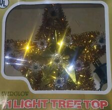 Vintage Gold Star Tree Topper with Lights, Good Bulbs, Works Properly TESTED picture