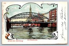 Postcard Germany Gruss aus Hamburg Kornhausbrucke Bridge c1902 AN23 picture