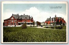 Greensburg Indiana~IOOF Bldgs Exterior View~Commercial Chrome~Vintage Postcard picture