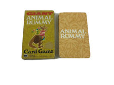 1981 Vintage Giant Animal Rummy Game Western USA 40 Card Set + Box S5 picture