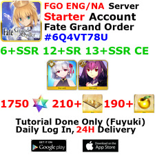 [ENG/NA][INST] FGO / Fate Grand Order Starter Account 6+SSR 210+Tix 1780+SQ #6Q4 picture