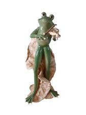 Frog Playing Violin Figure Ceramic Tall 14