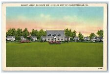 c1930's View Of Sunset Lodge Charlottesville Virginia VA Vintage Postcard picture