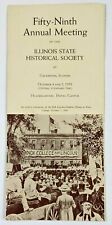 1958 Galesburg Illinois State Historical Society Annual Meeting Vintage Brochure picture