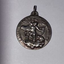 Vintage  Sterling Silver,  Catholic Military Medal,  St Michael Us Army picture