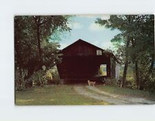 Postcard Old Covered Mead Bridge Pittsford Vermont USA picture
